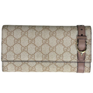 Gucci GUCCI Long Wallet Nice Continental GG Supreme Beige 309760 Women's